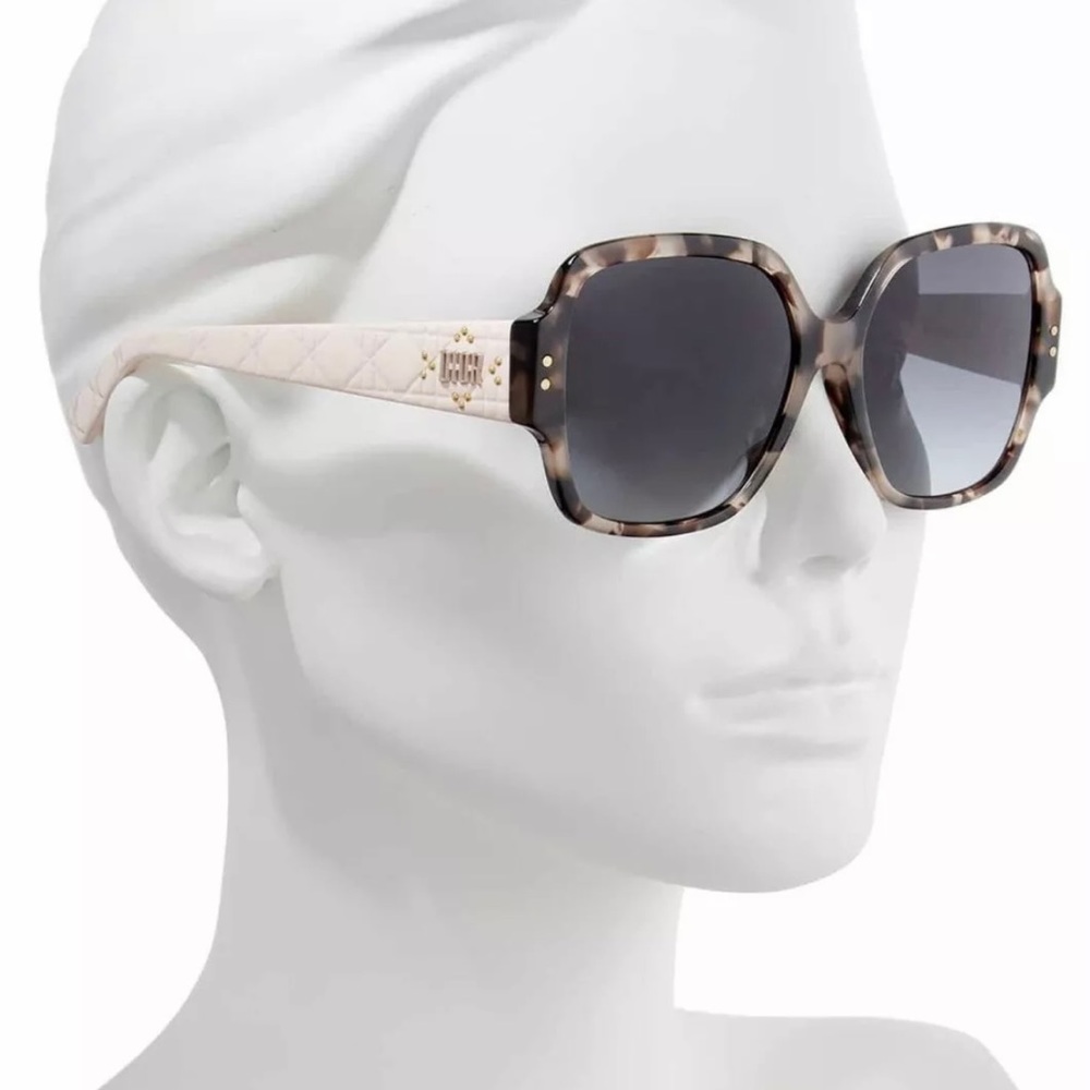 🎉HP🎉New Lady Dior Christian Dior Light Pink💖Studded 57mm Sunglasses Italy - Picture 4 of 16